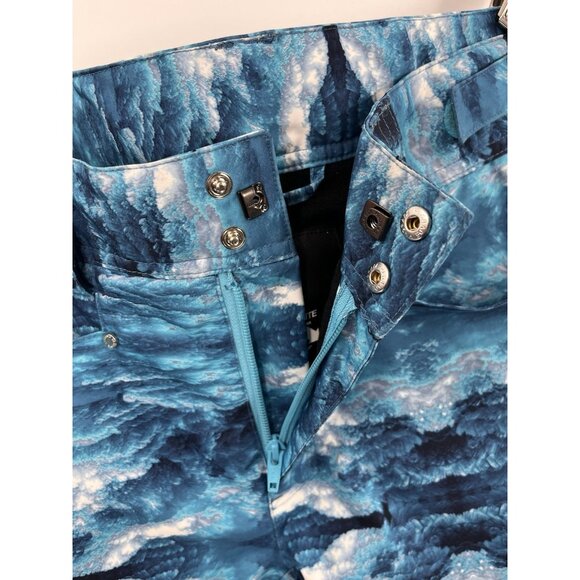 DESCENTE Junior Girls Blue Feathered Pattern Ski Board Pants US 12 - Picture 3 of 9